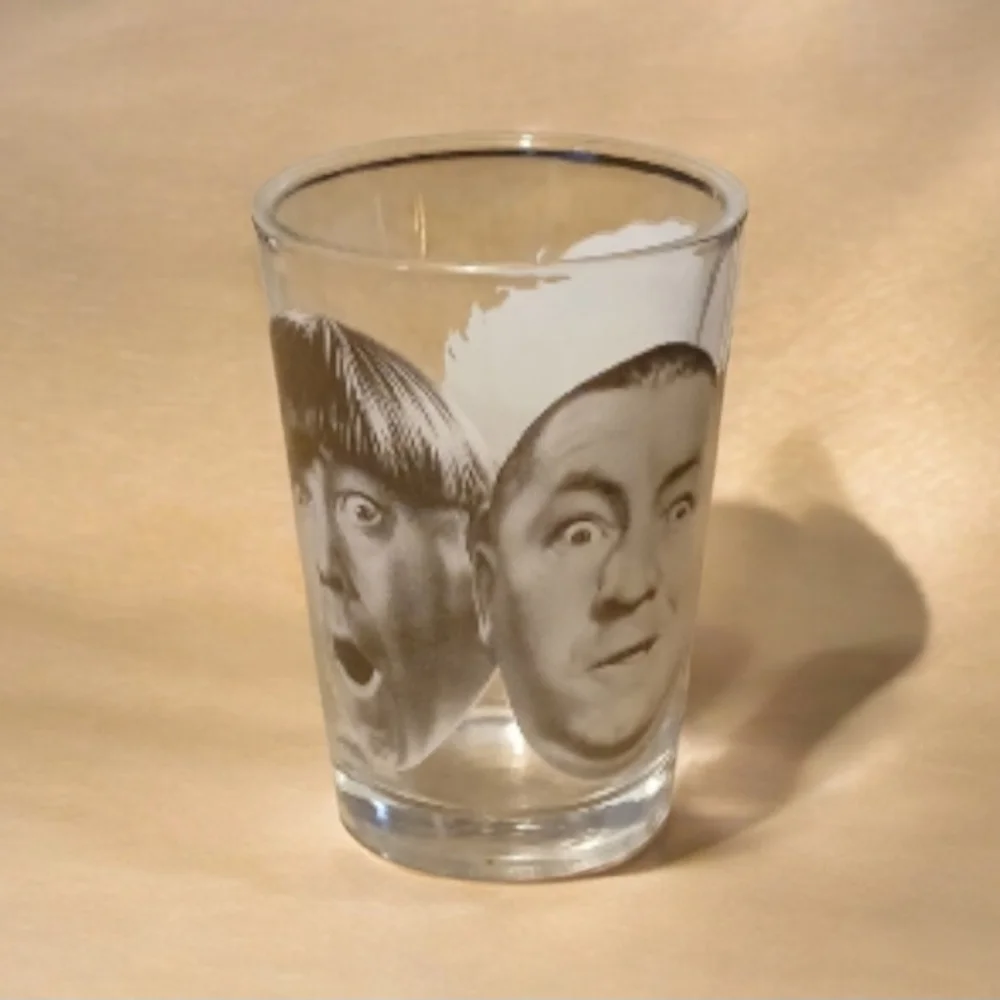 Three Stooges shot glass  Rare Find!